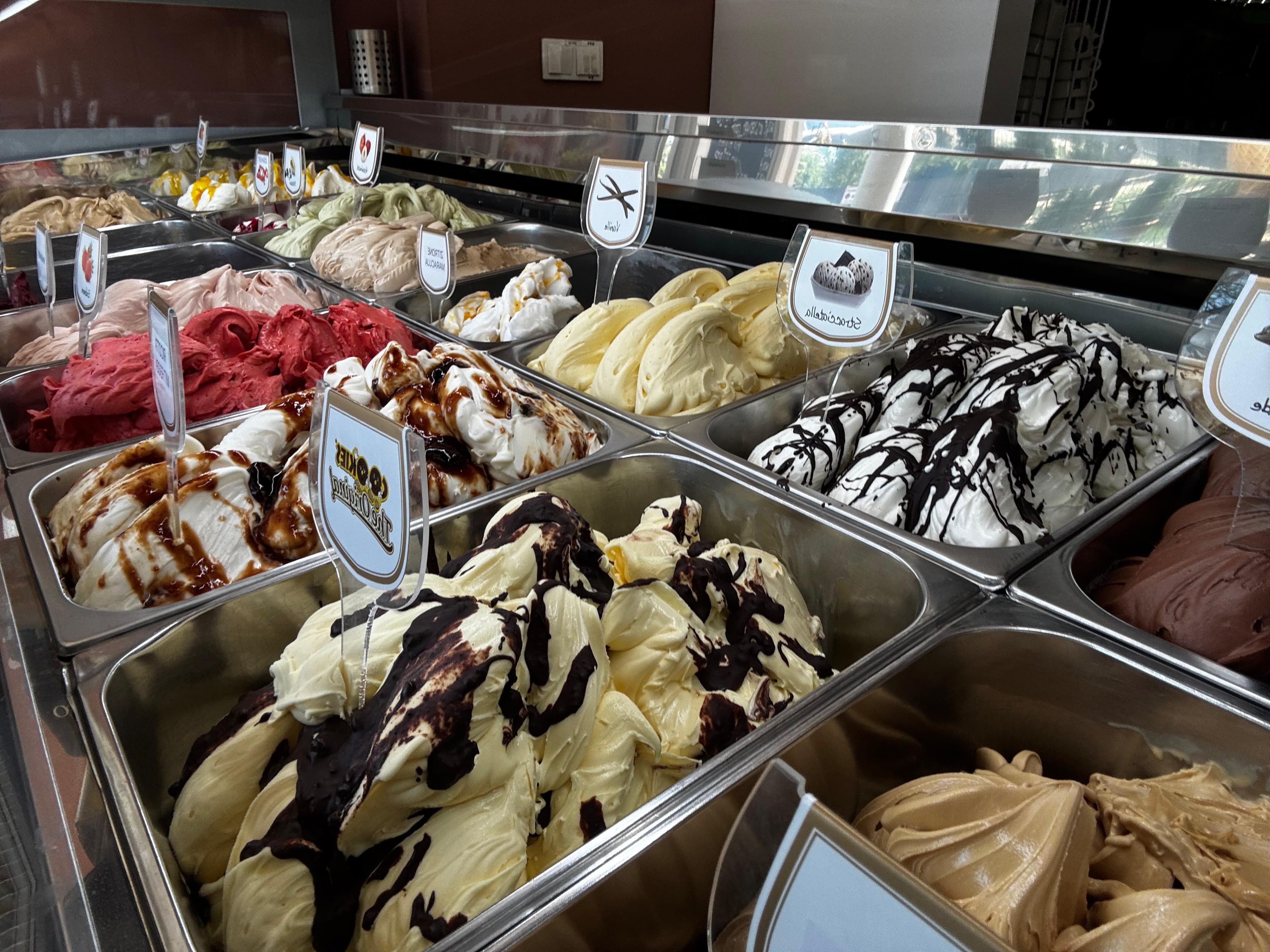 A close-up of creamy artisanal gelato.